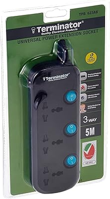 Rallonge d'alimentation universelle 3 voies x 125 mm 2 corps noir
