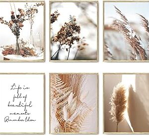 Art mural sur toile et plantes séchées, ensemble de 6 toiles murales, décoration d'intérieur pour le salon (8 x 10 pouces sans cadre). Diaytar : Le discount intelligent pour consommateurs avisés