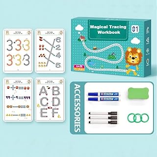 Ensemble de livres de traçage magique pour enfants, livre d'entraînement avec stylo