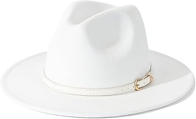 Chapeau panama à larges bords fedora lisianthus blanc pour femme avec boucle