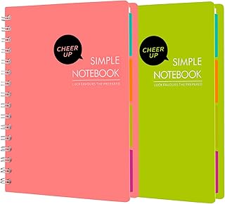 Cahier à spirale cheer up divisé en 4 sujets sans fil a5 pour