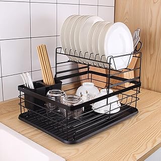 Égouttoir à vaisselle à 2 niveaux égouttoir à vaisselle de cuisine en acier