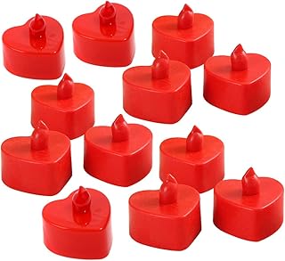 24 bougies électroniques led en forme de cœur sans flamme pour décoration