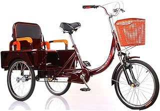 Tricycle pour personnes âgées à 3 roues avec grand panier et siège arrière