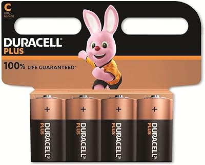 Piles alcalines duracell plus c pour enfants, 1,5 volt lr14 mn1400, paquet