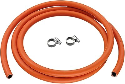 Tuyau de gaz orange italien absali de 4 mètres fabriqué avec 2 colliers