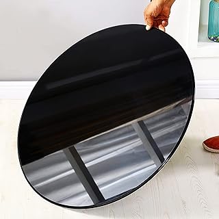 Plateau de table rond en verre pour patio extérieur transparent marron