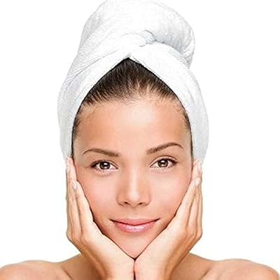 Serviette à cheveux en tissu éponge 100 % coton luxuriant, serviette à cheveux