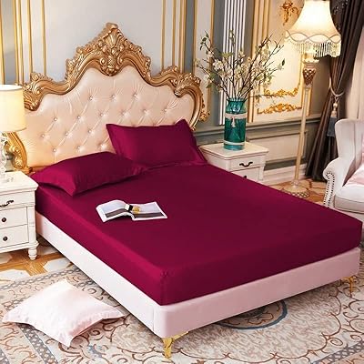 Parure de lit 3 pièces élastiquée en satin de soie beauty dynamics, king