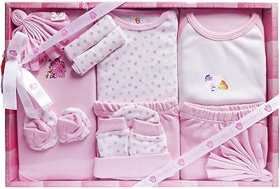Coffret cadeau unisexe pour enfants daddy-g® new born - 13 pièces (rose)