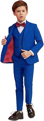 Costume 5 pièces coupe slim pour garçon, ensemble d'alliances formelles