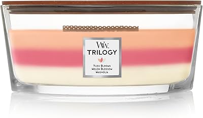 Bougie ovale à mèche en bois, trilogie blooming orchard, 16 oz