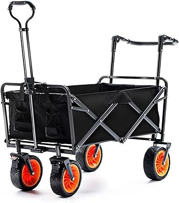 Chariot pliable à grandes roues pour bébé, chariot de courses pliable pour plage