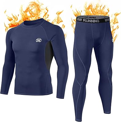 Ensemble de sous-vêtements thermiques pour hommes avec couche de base pour l'hiver