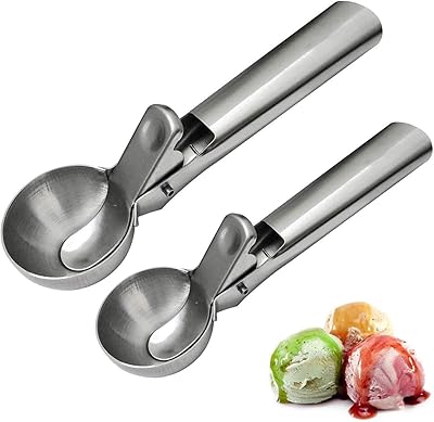 Cuillère à glace en acier inoxydable lot de 2 cuillères avec levier