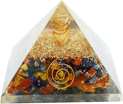 Pyramide d'orgone avec 7 chakras pour le traitement des pierres reiki de rivera