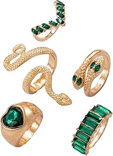 Ensemble de bagues pour femmes 5 pièces d'anneaux de serpent mignons ensemble
