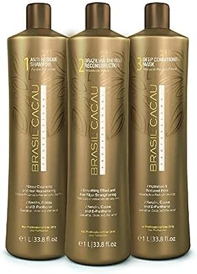 Coffret de traitement capillaire au cacao brésilien 3 pièces, 3 x 1 litre