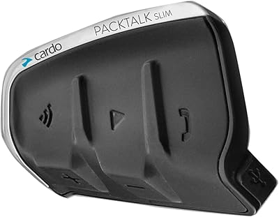 CARDO PTS00101 PACKTALK CASQUE DE COMMUNICATION BLUETOOTH POUR MOTO, NOIR, LOT DE 2