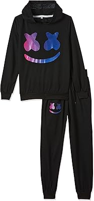 Dj marshmello ensemble deux pièces mode impression numérique col rond pull à capuche