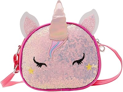 Un petit sac bandoulière pour petites filles avec un joli motif licorne brillant