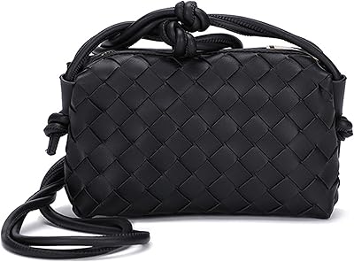 Sacs à bandoulière tissés pour femmes, petit sac à main en cuir végétalien