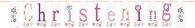 Bannière de lettre en papier de baptême de fête unique rose 52039, 1