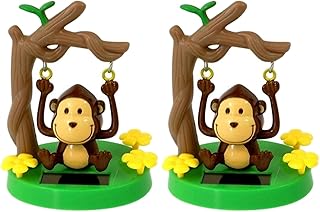 Jouet animal dansant à énergie solaire, 2 pièces jouets de danse solaires, singe balançoire solaire, tête à bascule d'animal, jouet de danse balançoire mobile, décoration de voiture, cadeau de jouets pour enfants, pour la décoration de fournitures de voiture de bureau. Diaytar : Des offres irrésistibles chaque jour