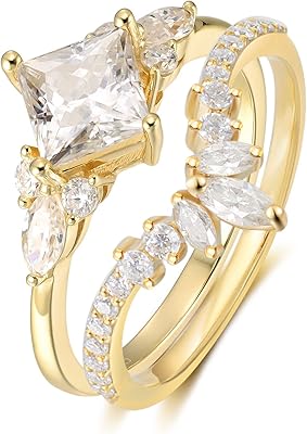 Bague de fiançailles en diamant moissanite en or 14 carats pour femme