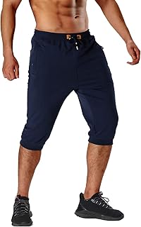 Tiger spot short capri 3/4 pour hommes, short long d'entraînement de gymnastique