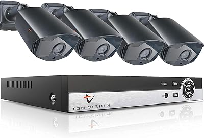 Système de caméra de sécurité tomvision 2k 4ch 2mp dvr avec 4 caméras