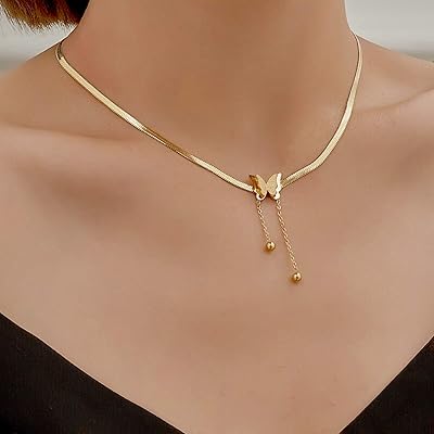 Collier élégant au design papillon swaway pour femme, à porter au quotidien, chaîne