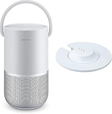 Haut-parleur intelligent portable bose, argent de qualité supérieure avec support de chargement, haut-parleur