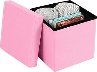 Cube de rangement pliable avec repose-pieds et coffre, banc de rangement carré pliable