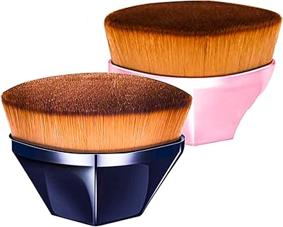 Pinceau de maquillage pour fond de teint 2 pièces, pinceau plat multifonction haute