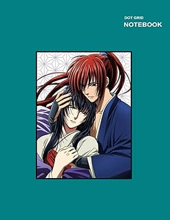 Cahier rurouni kenshin wandering samurai anime : pages pointillées, (8,5 x 11 pouces)