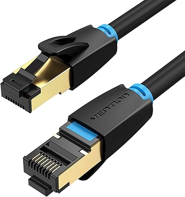 Câble ethernet vention cat 8 40 gbps 2000 mhz, câble rj45 s/ftp haute