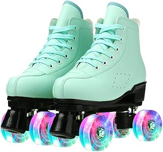 Patins à roues alignées pour femmes en cuir pu col haut chaussures