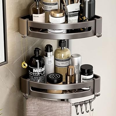 Support mural de douche en aluminium, organisateur d'accessoires d'étagère de salle de bain