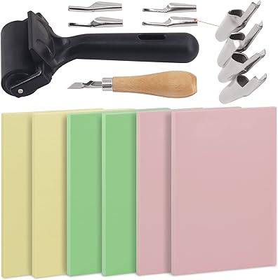 Kit de fabrication de tampons en caoutchouc rosstark de 12 pièces avec bloc