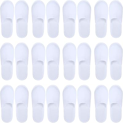Pantoufles jetables blanches à bout fermé nuloxy pour adultes unisexes pour les invités du spa, de la maison, de l'hôtel, des voyages et des fêtes - 12 paires. L'alternative e-commerce intelligente au Sénégal : Diaytar