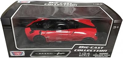 Motormax pagani huayra rouge avec roues noires 1/24 modèle de voiture moulé sous