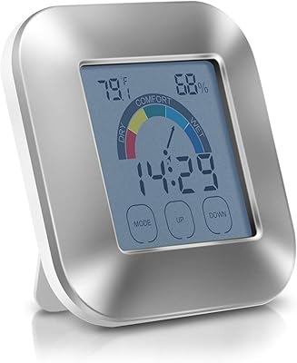 Un appareil numérique avec un écran tactile éclairé pour mesurer la température