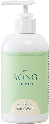 Dr song benzoyl peroxyde 10% traitement de l'acné nettoyant visage, corps formule non