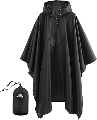 Imperméable à capuche imperméable pour hommes femmes adultes avec poche, taille unique