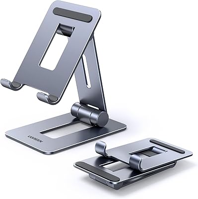 Support de téléphone de bureau pliable ugreen support en aluminium entièrement réglable compatible
