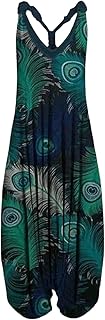 Combinaison ample pour femme à motif floral classique, en coton et lin