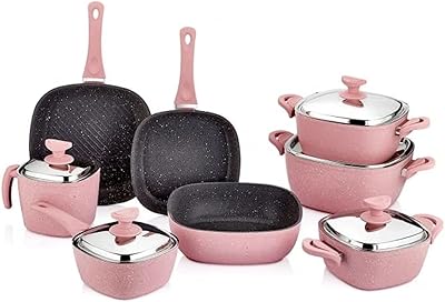 Ensemble de mariage powerline en granit rose saflon, 13 pièces... (sf66403pi)
