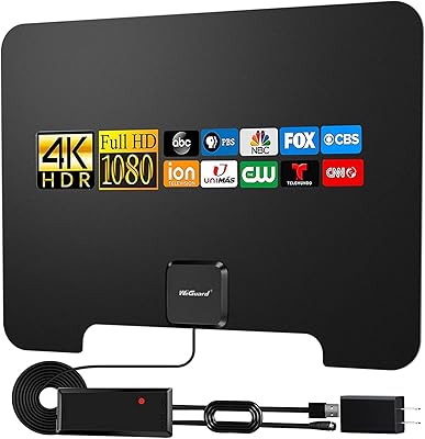 Antenne tv numérique intérieure hd de 180 milles, prend en charge 4k 1080p