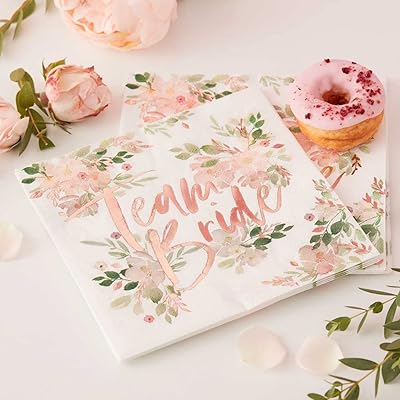 Serviettes en papier ginger ray avec motif floral de team pride - 16